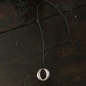 Sterling Silver Black Rope Necklace